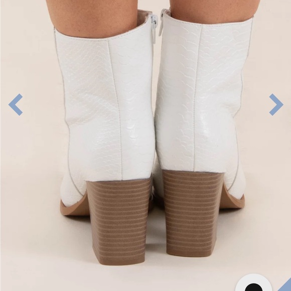 White Ankle Zip Booties - Picture 9 of 12